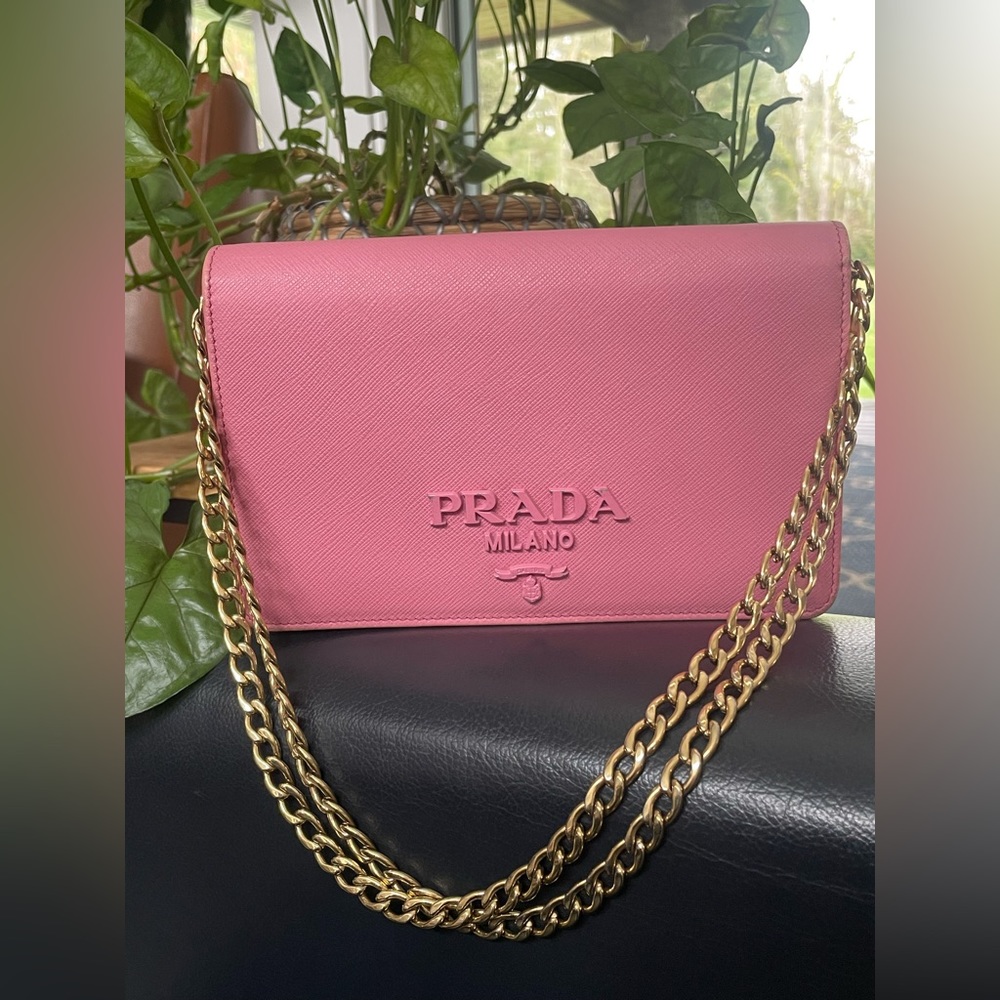 SOLD Prada Saffiano leather pink handbag